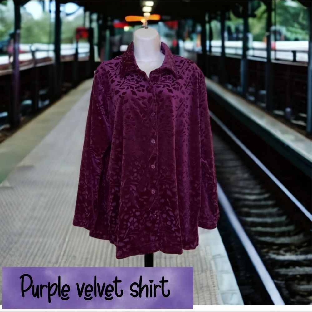 Bentley purple velvet shirt